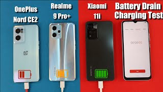 OnePlus Nord CE 2 Vs Realme 9 Pro+ Vs Xiaomi 11i Battery Drain & Charging Test Comparison