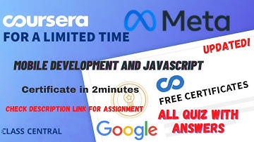 Mobile Development and JavaScript(week1-4) All Quiz Answers.#coursera #mr #quiz #quiztime #courses