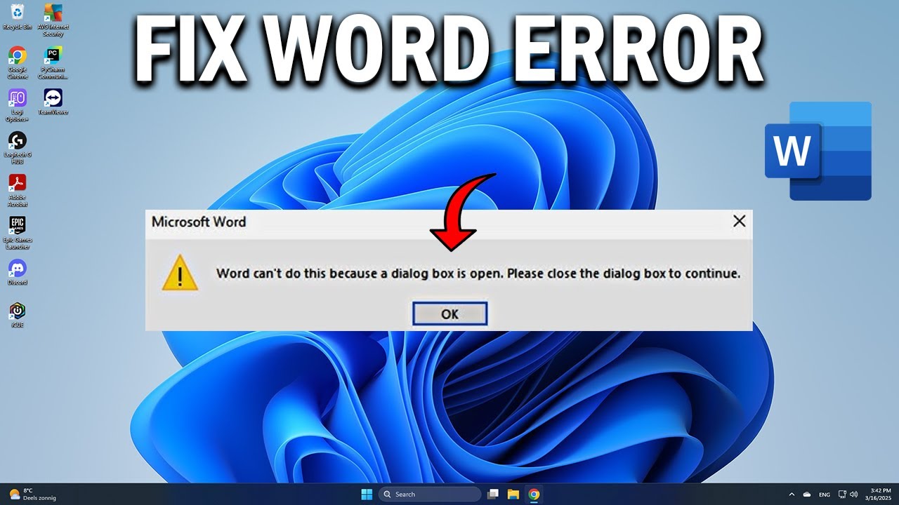 How To Fix Word can't do this because the dialog box is open - Easy Fix ...
