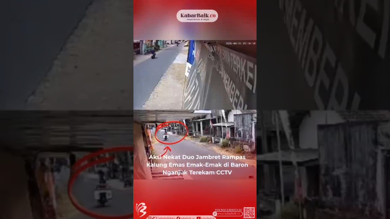 Aksi Nekat Duo Jambret Rampas Kalung Emas Emak-Emak di Baron Nganjuk Terekam CCTV