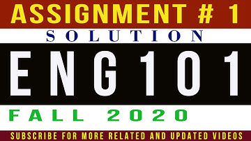 Eng101 Assignment 1 Idea Solution Fall 2020 || ENG101-English Comprehension
