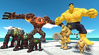 Dark Lava Golem Evolution Rescues Honey Hulk Evolution and Fight - Animal Revolt Battle Simulator