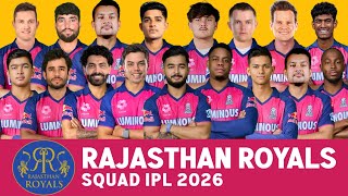 IPL 2026 : Rajasthan Royals Full Final Squad | RR Team 2026 Players List | RR 2026 Squad