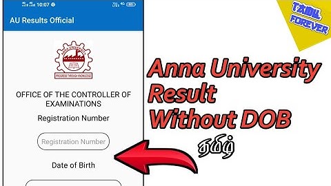 Anna university Results without DOB(Date Of Birth)-Tamil|Tamil Forever
