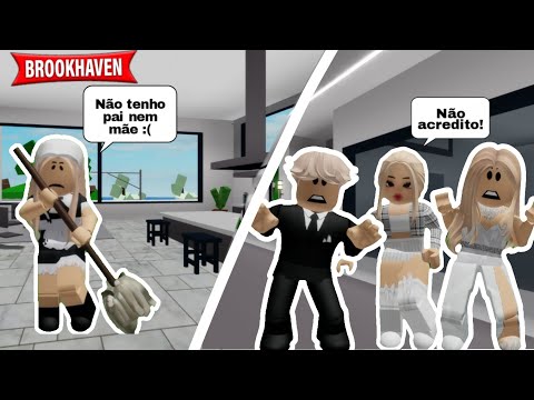 A MENINA POBRE faxineira DESCOBRIU QUE ERA FILHA DE RICOS - ( Historinha Brookhaven Rp 🏘️ )
