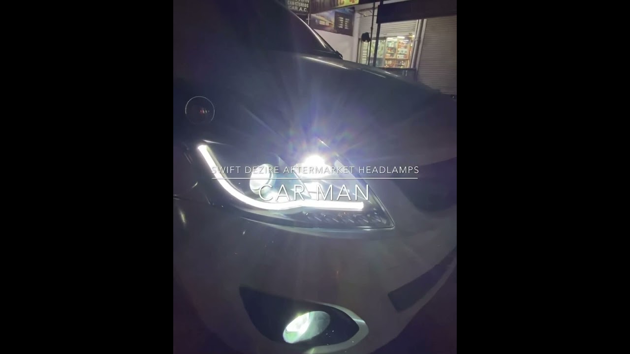 Swift Dezire 2012 (type 2) Aftermarket Taiwan Projector Headlamps With DRL & Crystal Eye HID