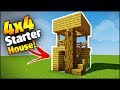 Minecraft: 4X4 Starter House Tutorial - How to Build a House in Minecraft