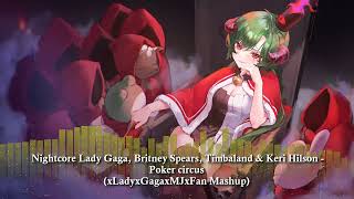 Nightcore Lady Gaga, Britney Spears, Timbaland & Keri Hilson - Poker circus (Mashup)