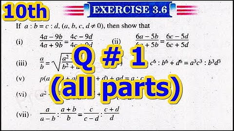 10th Class Math, Ch 3, Exercise 3.6, Question no 1 (All Parts) - 10th Class Math