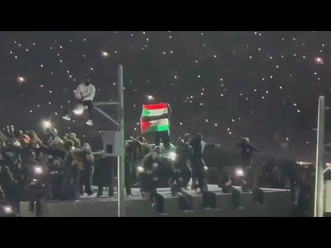 SUPER BOWL PROTEST: Kendrick Lamar’s dancer tackled after unfurling Palestinian & Sudanese flags