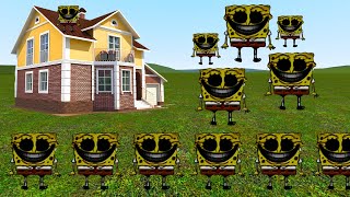 Scary SpongeBob Vs Houses!!! - Garry's Mod