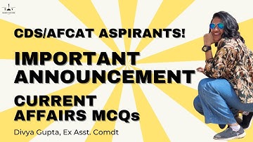 CDS/AFCAT Aspirants! | Important Announcement | Current Affairs | Divya Gupta Ex Asst. Comdt. | SAV