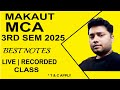MAKAUT MCA 3rd Semester online tuition 2025 | MCA semester notes