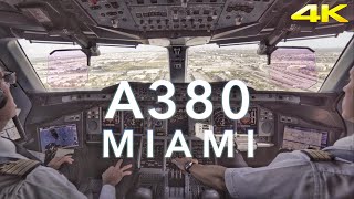 A380 LANDING MIAMI 4K