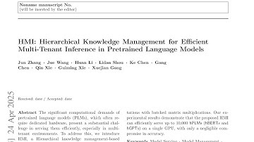 HMI: Hierarchical Knowledge Management for Efficient Multi-Tenant   Inference in Pretrained Language