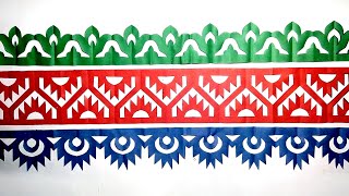 3 easy paper border cutting designs| paper cutting designs borders| diy paper cutting art