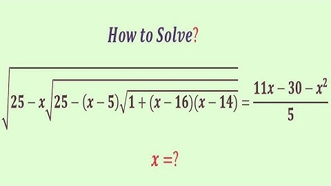 An Amazing Math Radical equation | Austria Math Olympiad Question | x=?