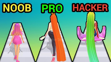 NOOB vs PRO vs HACKER in Hair Challenge - Gameplay Walkthrough (Android,iOS)