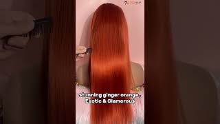 24 inch ginger orange 13x4 frontal lace wig, 150% density