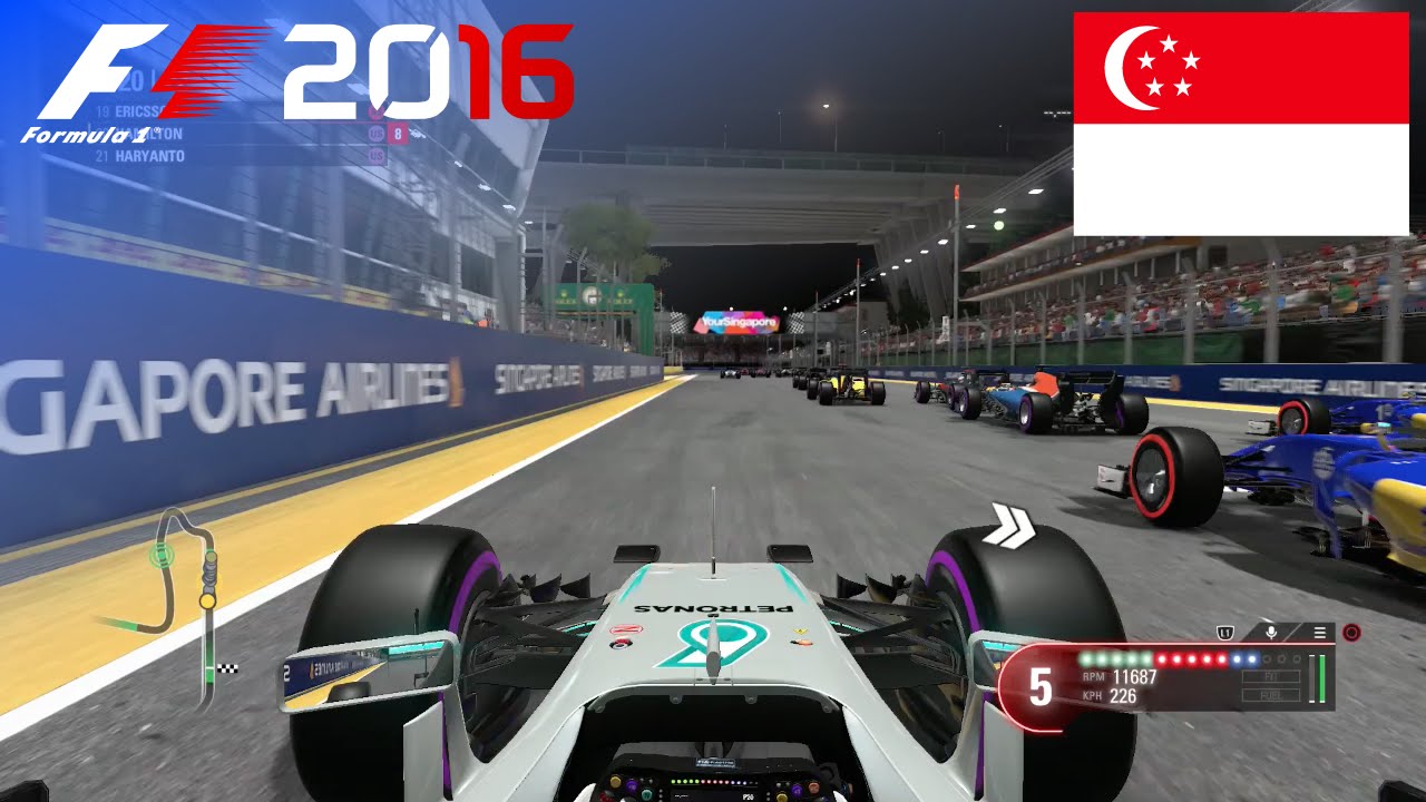 F1 2016 100 Race At Marina Bay Street Circuit Singapore In Hamilton S Mercedes Youtube