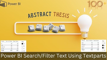 Abstract Thesis 110: Power BI- Text Part slicer to filter/search text
