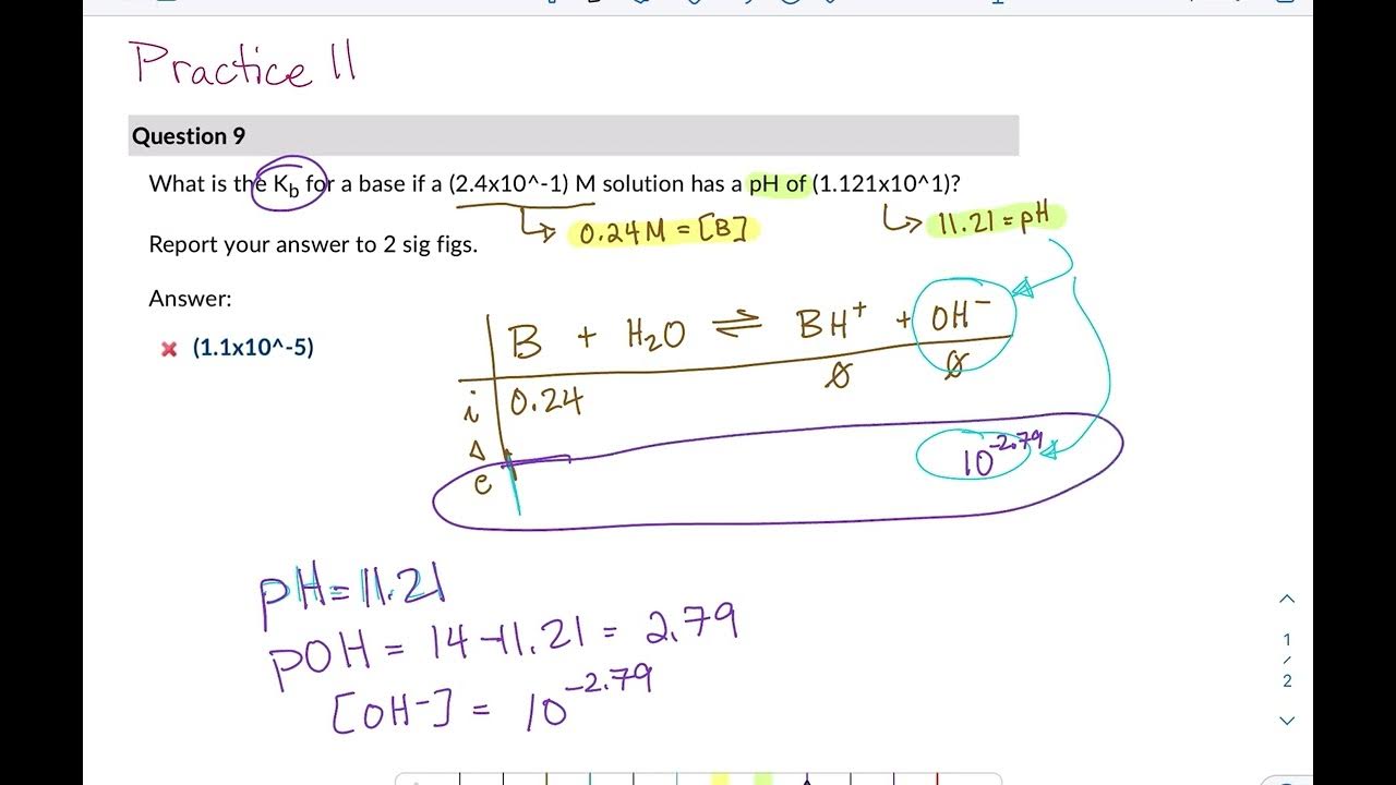 Calculate Kb from pH YouTube