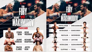 TYSON FURY vs. ARSLANBEK MAKHMUDOV undercard revealed - ten fights and counting. 