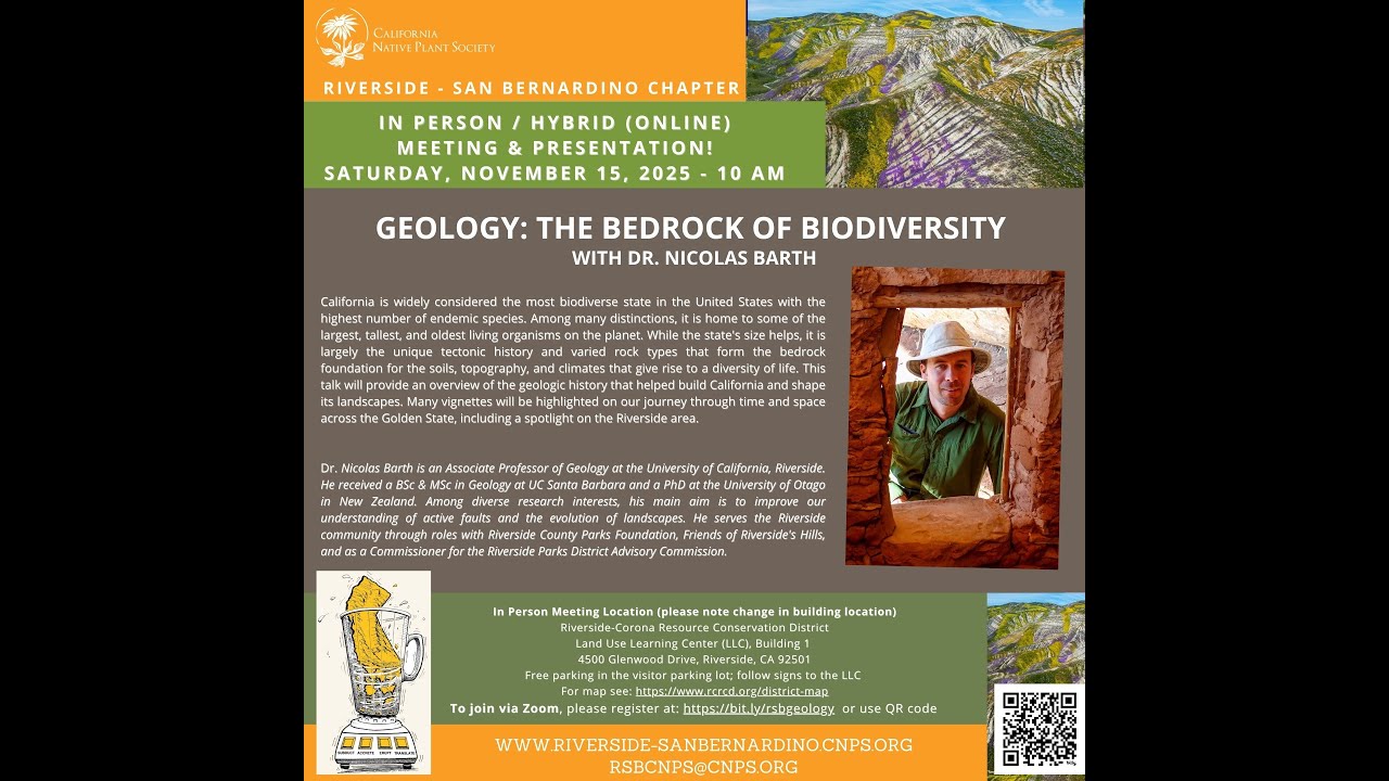 Geology:  The Bedrock of Biodiversity with Dr. Nicolas Barth