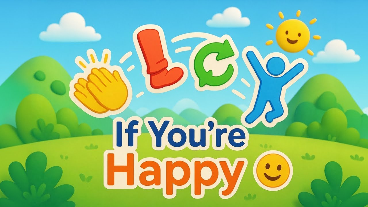 If You’re Happy 😃 | Fun Kids Song | Clap, Stomp, Spin & Jump | 3D ...