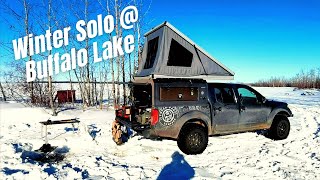 Solo winter camp - Ice Fishing - With my Dog