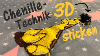 Sticken in 3D! | Chenille Technik | Stickmaschine Pfaff Creative 3.0