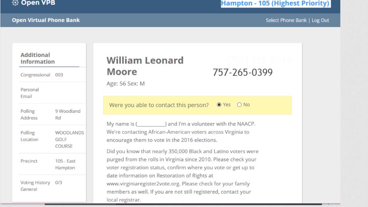 Using the Open Virtual Phonebank