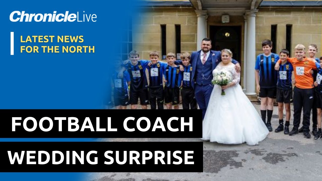 County Durham Football Coach surprised by players at wedding