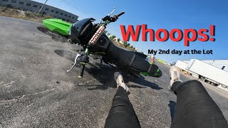 I Wrecked my bike at the Stunt Lot! (cracked a hole in the cover!)