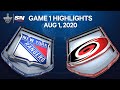 NHL Highlights | Rangers vs. Hurricanes , Game 1 – Aug. 1, 2020