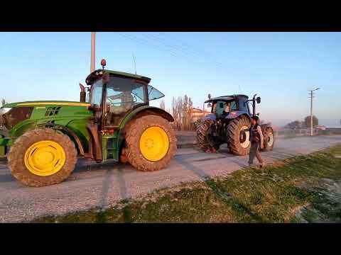 John Deere 6140R (140 HP ) VS New Holland 7165 (165 HP) traktör çekişmeleri traktör videoları