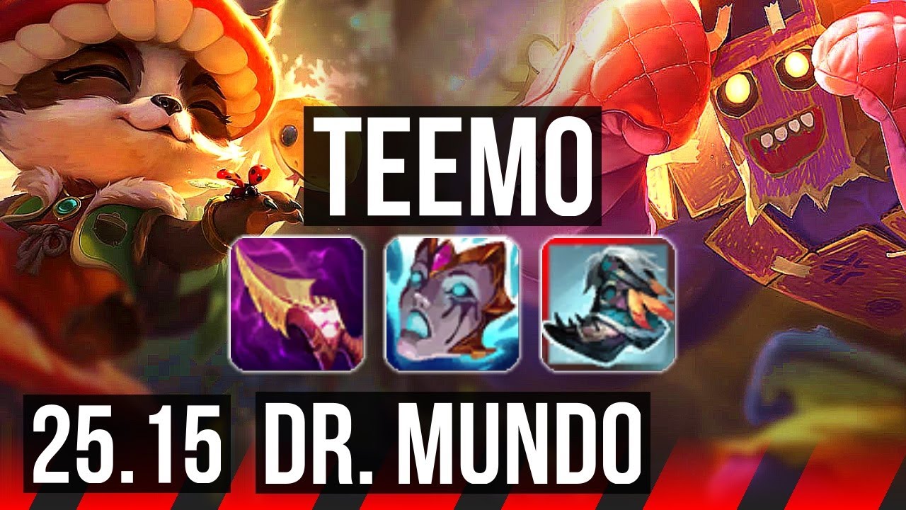 TEEMO vs DR. MUNDO (TOP) | 4/1/9, 600+ games | EUW Grandmaster | 25.15