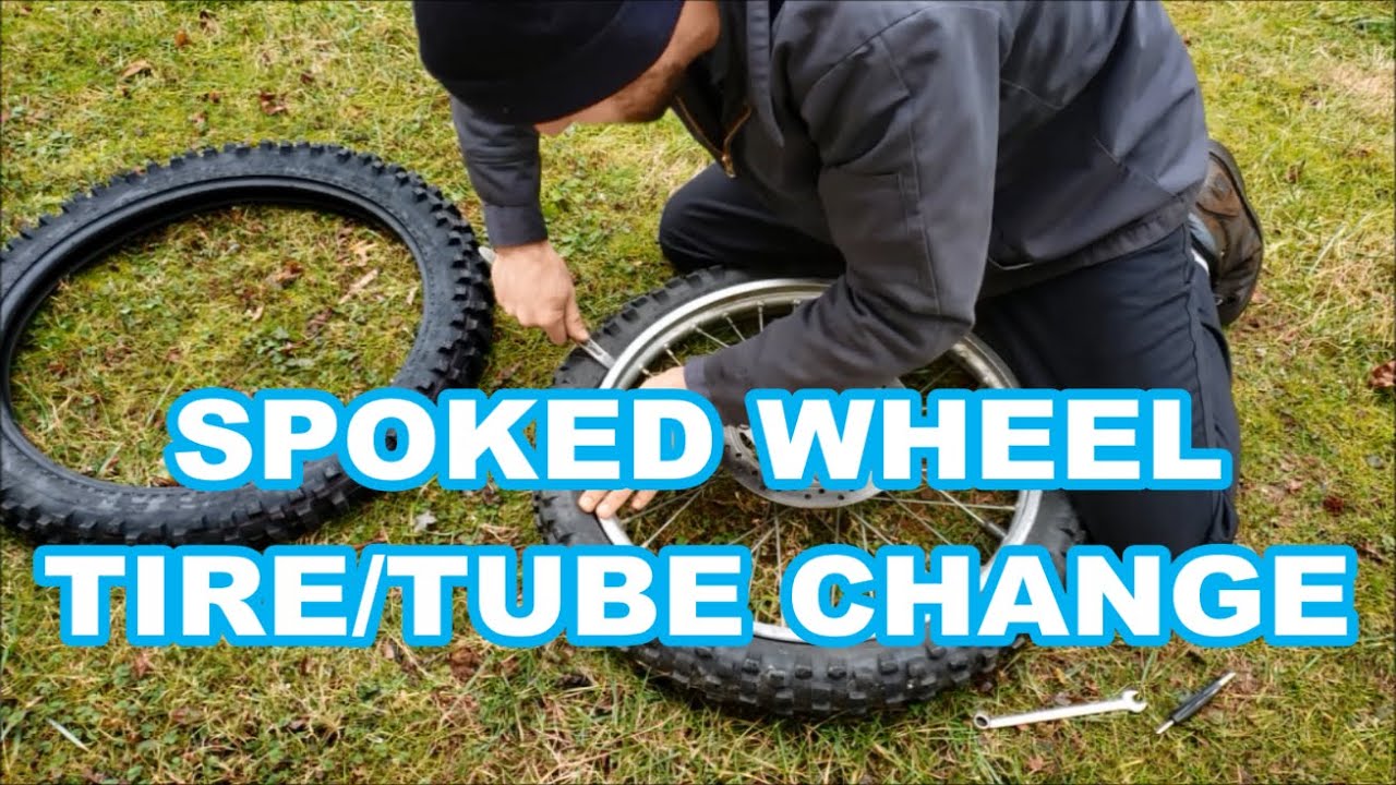 How to Change a Motorcycle Tire / Tube - Dirt Bike Spoked Wheel