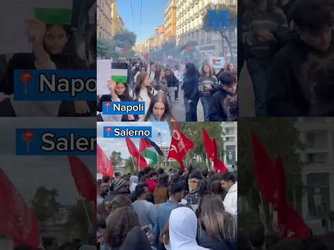Video Parte il corteo a Napoli e a Salerno Pro Pal e Flotilla
