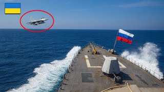 Oekraïense straaljager vliegt TE DICHT bij Russische marinejager – GROTE FOUT