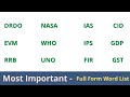 Most Important - Full Forms || GK Full Forms || CID, IAS,RAW, SHO, MTS, CPO, PCS, DGP, SP, ASI...