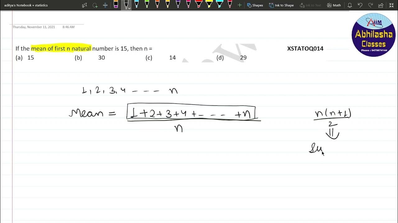 XSTATOQ014 If The Mean Of First N Natural Number Is 15 Then N a xstatoq014-if-the-mean-of-first-n-natural-number-is-15-then-n-a