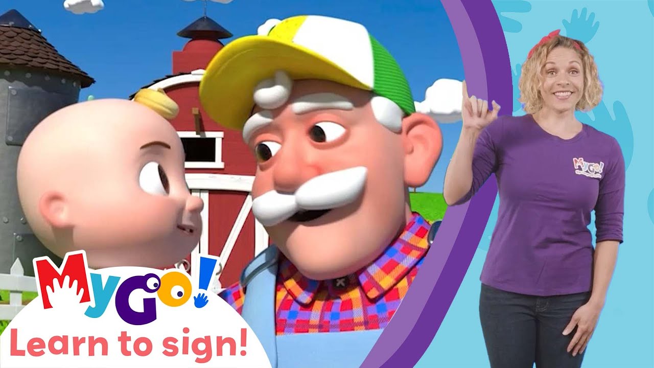 Old MacDonald | @MyGo! Sign Language for Kids - ASL  | Moonbug Play and Learn