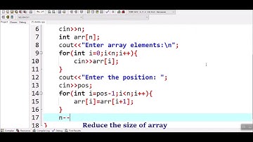 How to delete an element in an array in C++