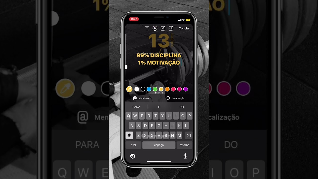 STORY CRIATIVO PARA TREINO