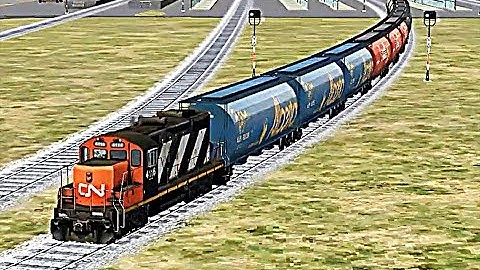 Train Sim - Mountain Pass Using EMD GP9 - Simulasi Kereta Api