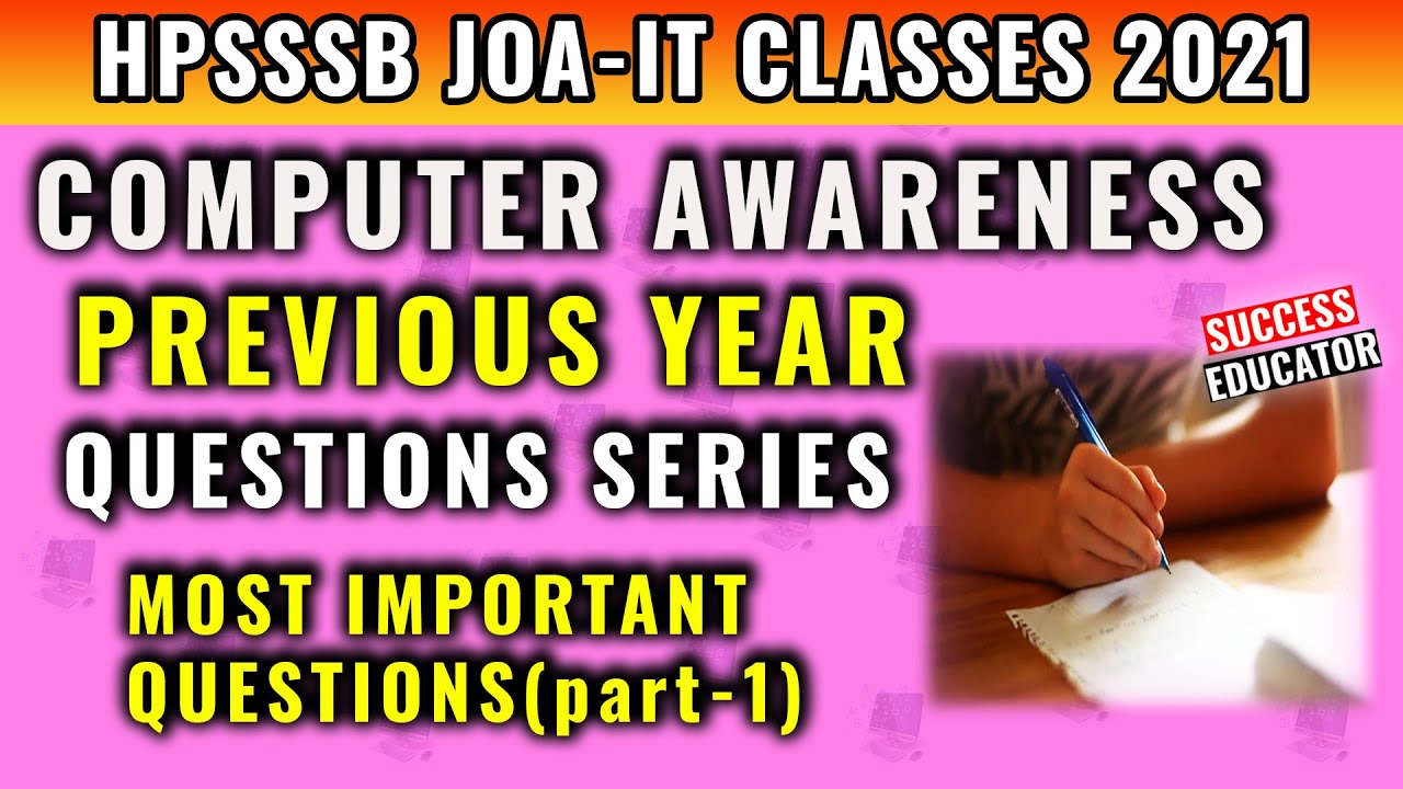 Previous year Questions Solved | HP Junior Office Assistant -IT | JOA-IT Important questions(part-1)