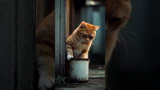Because of Curiosity About the Contents of the Can #funny #suncats #funnycatvideo  #cat #funnycats