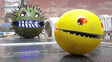 Pacman’s Epic Labyrinth Adventure: Battling Robot Cat, Spiky Monster and Lava Monster