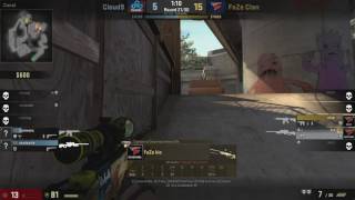 FaZe Kioshima 2K AWP with WALLBANG vs Cloud9 Overpass @ ECS SEASON 3 SEMI FINALS